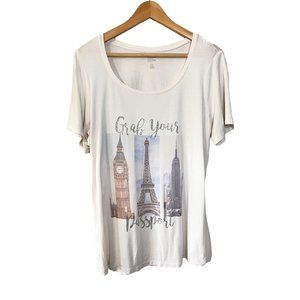 Avenue Plus Size 14/16 Print Paris Tee Shirt Top